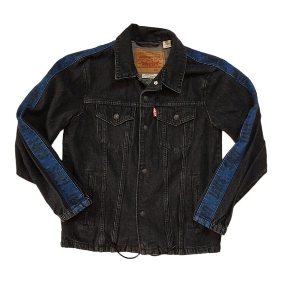 Levi's Other - Levis Mens S Big E Trucker Jacket Dark Denim Chore Jean Cinch Sleeve Spell Out